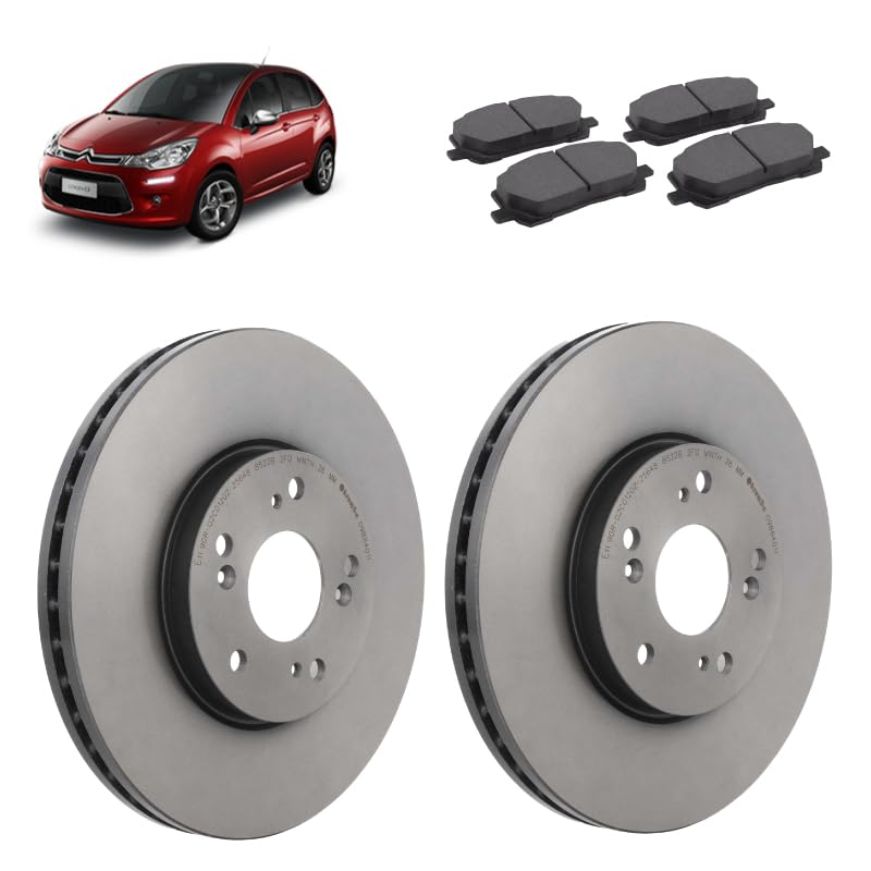 Kit dischi 283mm e pastiglie freno anteriori compatibile con Citroen C3 II 2009-2016