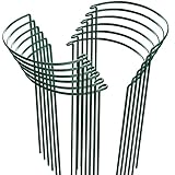 HiGift 12 Pack Plant Stakes for Indoor Plants, Metal Garden Peony Support Cages, Outdoor Plant Supports Ring Prop, Large Plant Stake for Hydrangea,Rose,Flower,Vine,Potted Plants (10' W x 15.8' H)