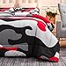 Meeting Story Camouflage Bedding Set, Colorful Pattern Style Comforter Set, 3 PCS One Comforter and Two Pillowcases in One Bag, All Season Bedspread for Kids Teens Adults (Black, Queen)