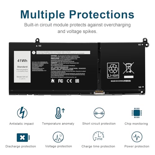 Image of G91J0 Battery for Dell Latitude 3320 3330 3420 3520 Inspiron 3510 3511 3515 3520 3525 3530 5310 5320 5330 5410 5415 5418 5510 5515 5518 5430 5435 7415 7420 7415 Vostro 5620 5625 V6W33 TN70C 0PG8YJ