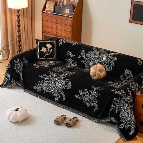 Housse de canapé en chenille lavable pour masquer l'usure - 2