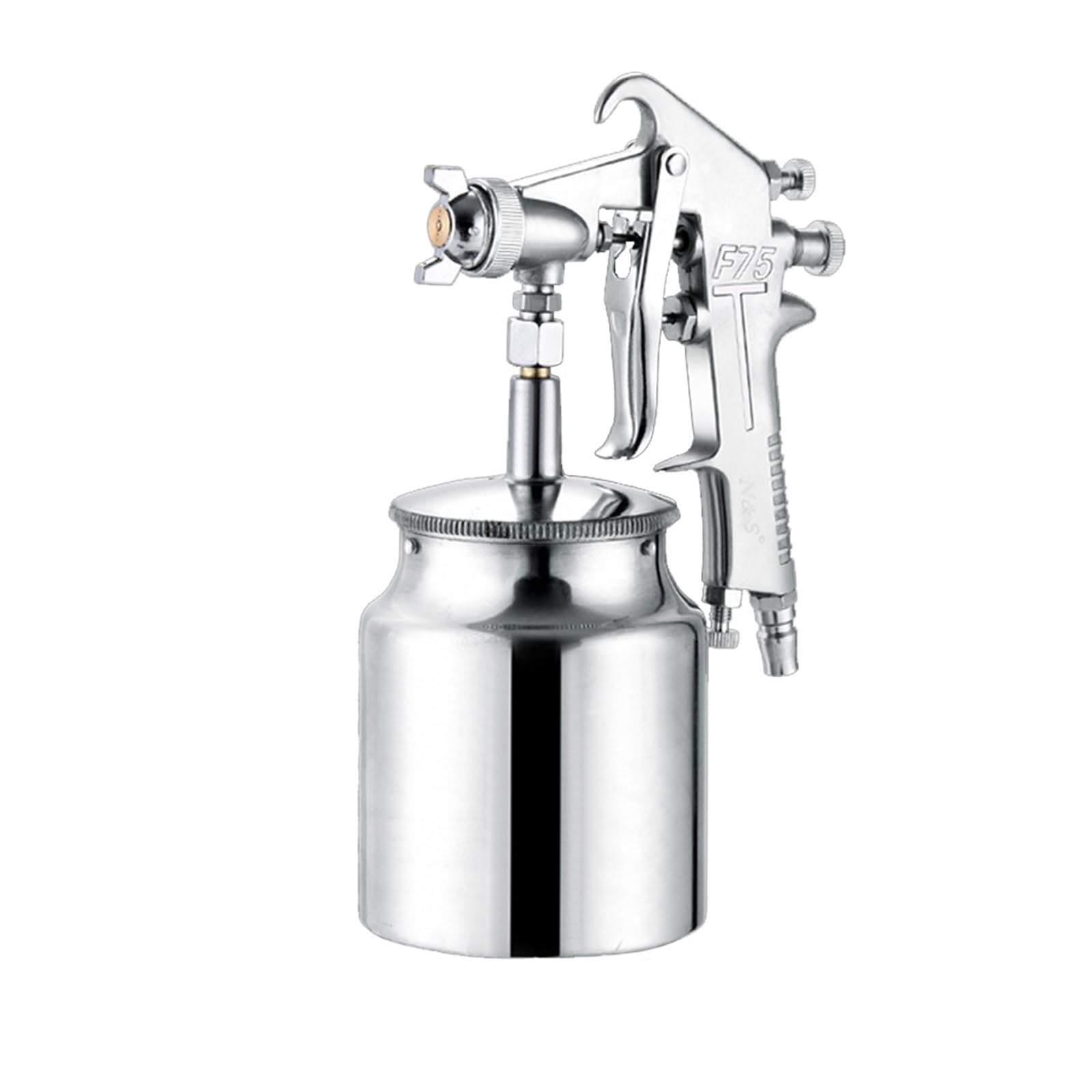 Natryskiwacz Pistolet natryskowy 400 ml, profesjonalny pneumatyczny aerograf, rozpylacz do lakierowania stopów metali z zasobnikiem samochodów(F75 Down)