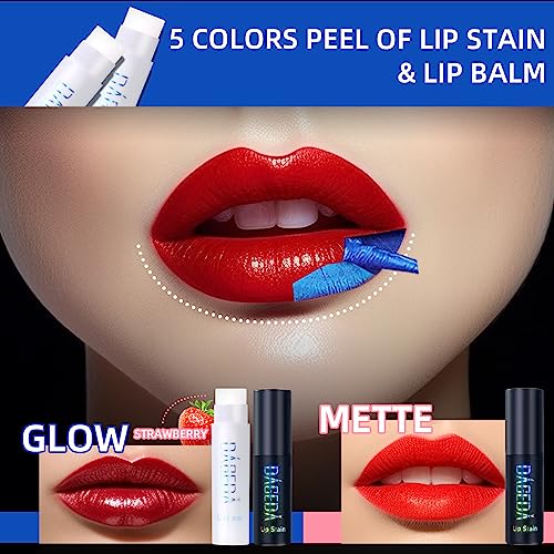 Prreal Lip Stain Set 5 Colour, Peel off Lip Stain Lip Tint, Tattoo Coloured Lip Gloss - Image 3