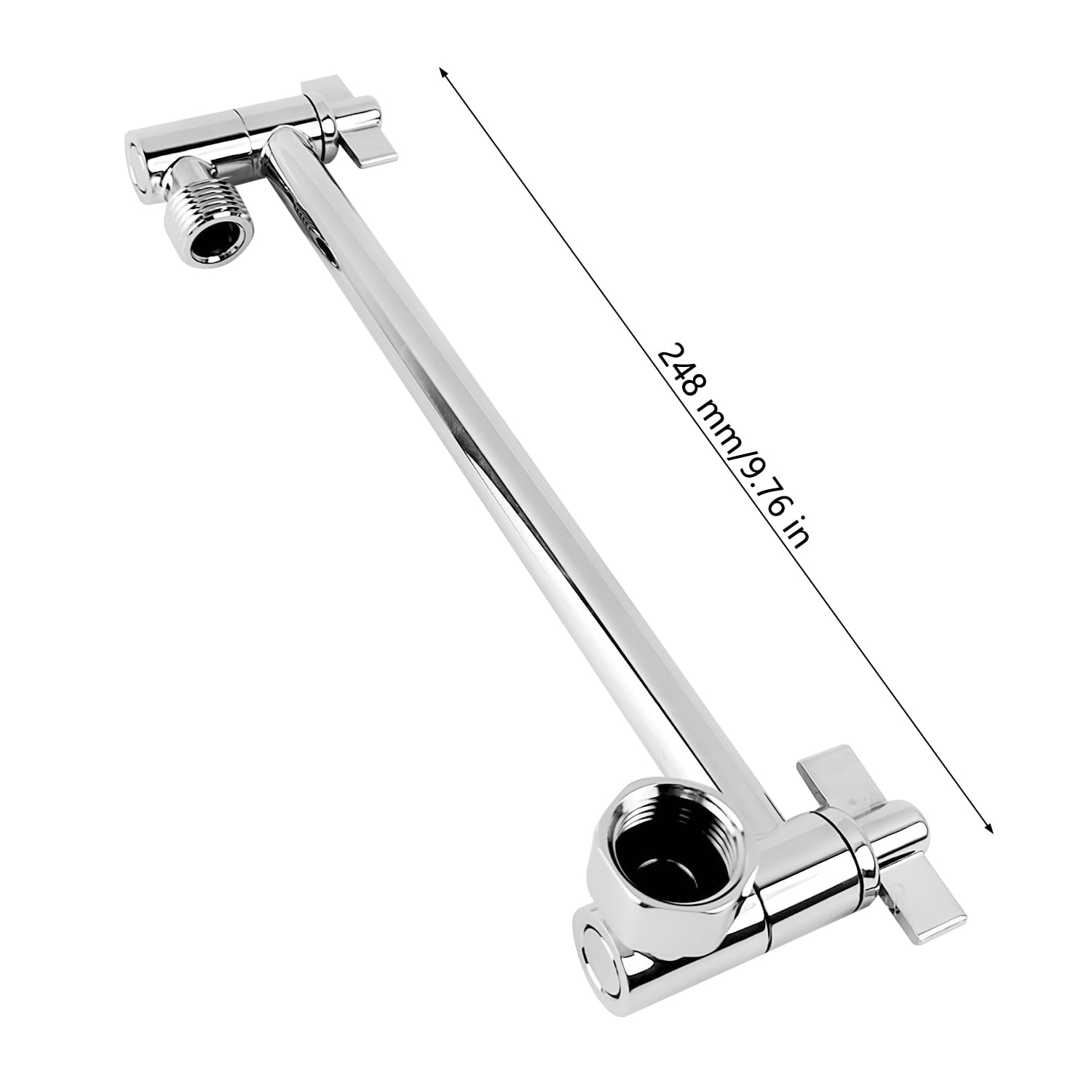 Extensión de Alcachofa de Ducha, 288 mm Ajustable Brazo de Extensión de Alcachofa de Ducha de acero Inoxidable, Extensión de Brazo de Ducha con Tuercas de Seguridad, Conexión Universal G1/2'' (Plata)