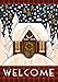 Toland Home Garden Snowy Cabin 12.5 x 18 Inch Decorative Winter Welcome Cozy Snow Holiday Garden Flag