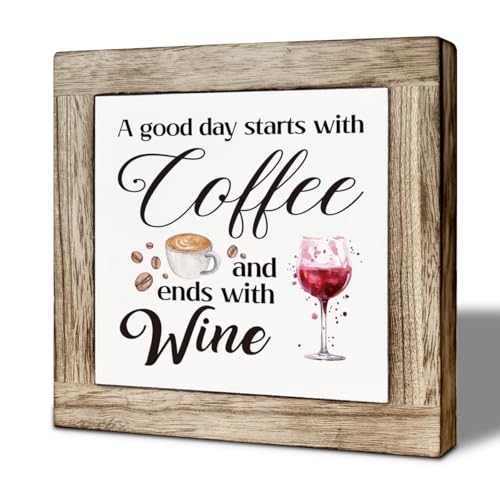 Coffee And Wine Decor Sign, Rustic...