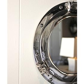 Nagina International Metal Crafted Nickel Plated Aluminum Porthole Bathroom Decor Mirror (12 Inches) 51iMHKwzklL. SS280