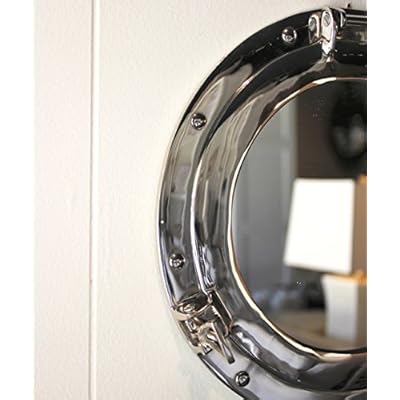 Nagina International Metal Crafted Nickel Plated Aluminum Porthole Bathroom Decor Mirror (12 Inches) 51iMHKwzklL. SS400