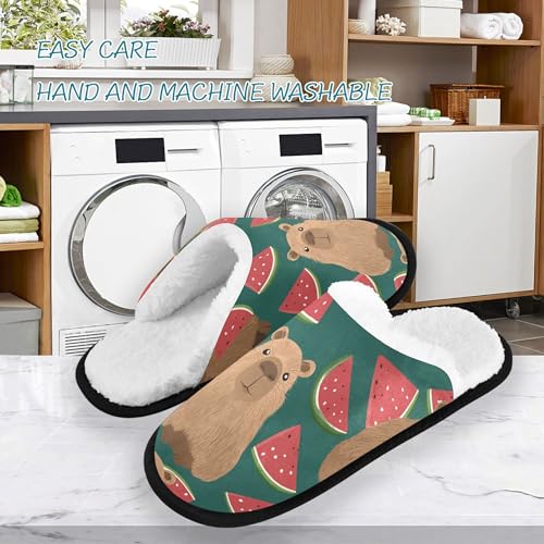 Men Women Winter Funny Fruit Capybara Family Bedroom House Slipper Non-Slip Warm Resistant Slippers3