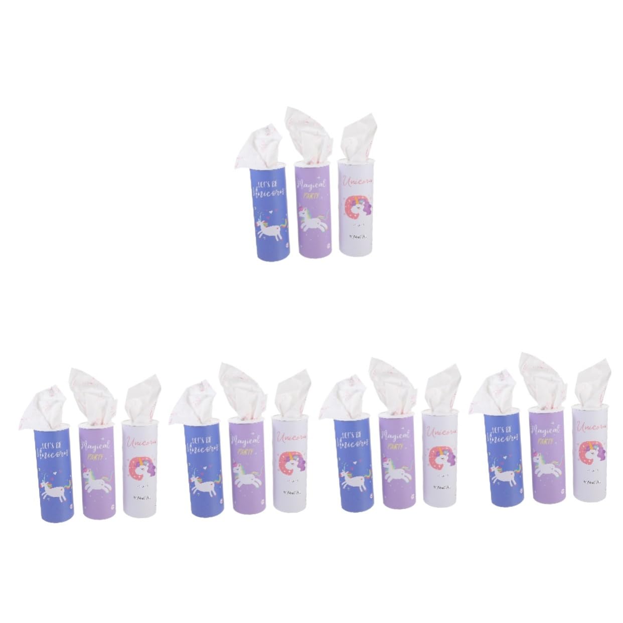 5 series Papel Con Estampado De Dibujos Animados Pañuelos De Unicornio Servilletas De Unicornio Servilletas Decorativas Para Fiestas De Papel 3 piezas x 5