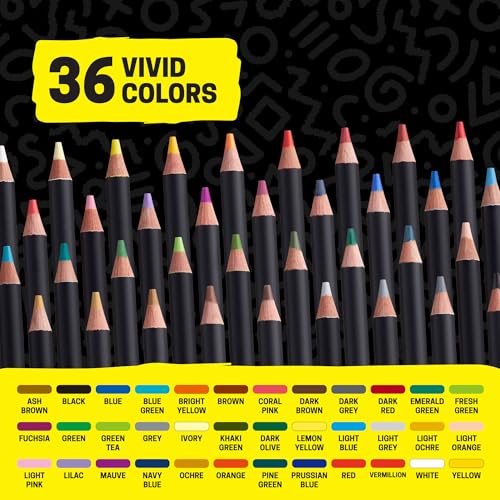 Image of POSCA Colored Pencils, Soft Core, 36 Count, Ultra-Smooth, Rich Pigment, Vibrant Colors for Blending, Shading & Layering, Adult Coloring & Drawing