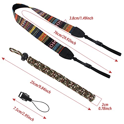Iyowei 1 Set Vintage Bohemian Tragegurt Kamera Band Hals Vintage Kameragurt Verstellbar mit 2 Schnellverschlussschnallen… – Bild 7