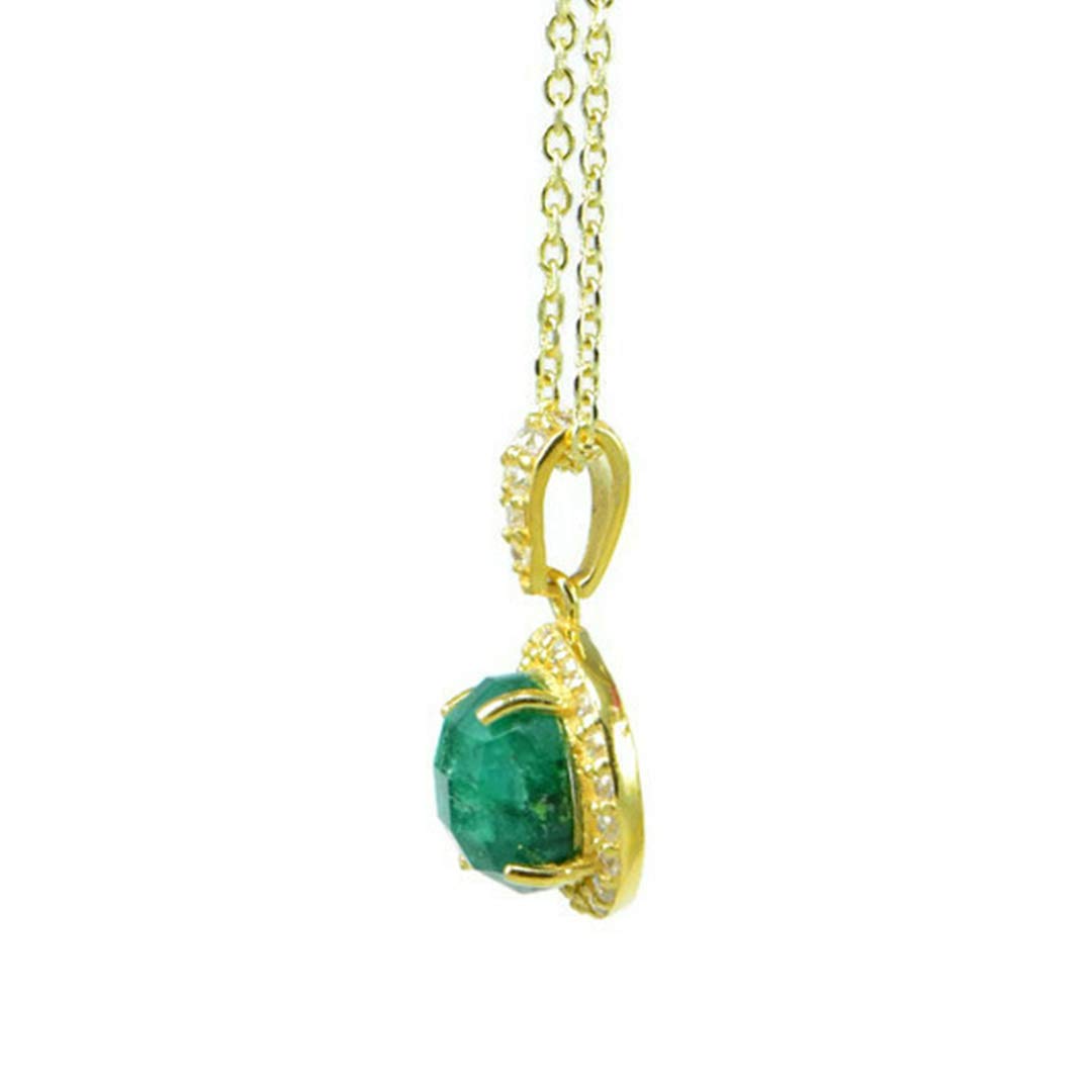 Collana Birthstone Pietra semipreziosa Collana Pendente in vera pietra preziosa- Argento sterling 925 con vermeil in oro 18k- 16 "-18" Collana regolabile Gioielli per donna