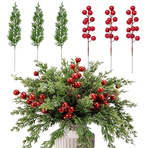 SPHERETRON 60 Stück Künstliche Pflanze Kunstpflanze Weihnachtsdeko...