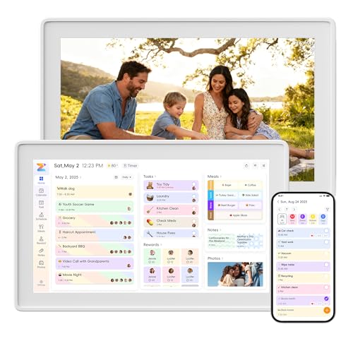 Digital Calendar 15.6-inch Family Organizer (White Frame)
