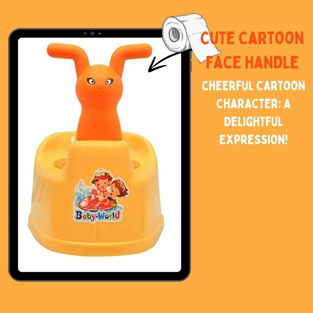 Zerya Potty Toilet Trainer Seat/Chair with Lid and High Back Support for Toddler Boys Girls (Age 7 Months to 3 Years) (Orange) 1