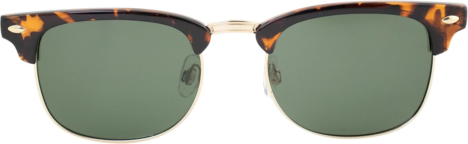 Phuket Polarized Sunglasses for Men or Women 2 Pairs Semi Silver Metal-Rimmed Black & Tortoise Frames w/Smoke & Green Lenses - Image 6