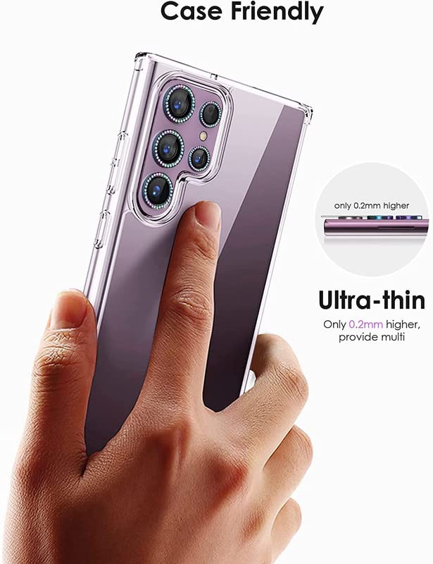 Image of 9H Camera Lens Protector Tempered Glass Compatible For Samsung Galaxy S23 Ultra [Pack Of 5] High Definition Anti-Scratch Ring Film for (Samsung Galaxy S23 Ultra, Purple Diamond)