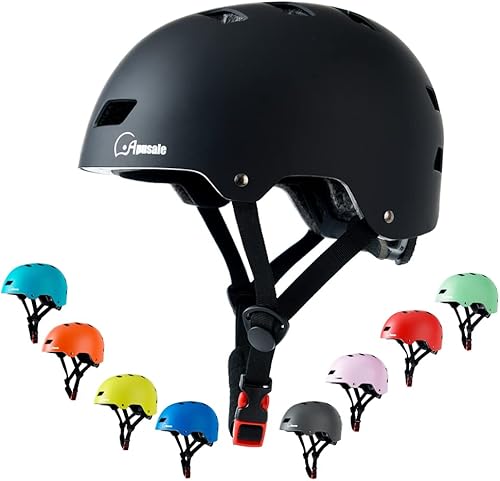 Casco para bicicleta y patineta, ajustable y multideporte para patines y scooter, 3 tallas para adultos, jóvenes, niños y bebés