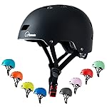 Apusale Bike Skateboard Helmet, Adjustable and Multi-Sport for Skate Scooter, 3 Sizes for Adult Youth Kids Toddler (Black)