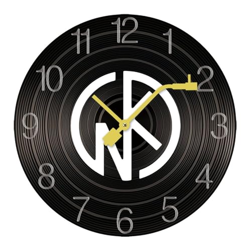 掛け時計 木製レコード キン肉マン ウォールクロック かけ時計 置き時計 インテリア おしゃれ 電池式 飾り 木製 連続秒針 北欧 無音 壁掛け 個性的 大数字 音楽愛好家 直径30cm ギフト