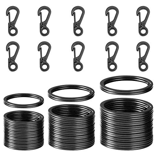 Mosqueton ManLee 40pcs Mini Mosqueton Llavero Pequeño Aleación de Aluminio Anillo de Llavero Redondo 25mm 32mm 35mm Gancho Llavero...