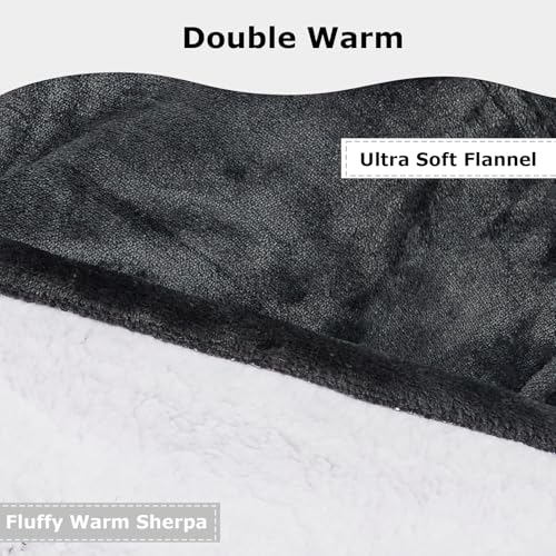 THREE POODLE Wearable Blanket Hoodie for Women, Oversized Sherpa Sweatshirt Blanket for Adults Men, Cozy Gray Hooded Blankets, Gifts for Teen Girls Women Mom Sister