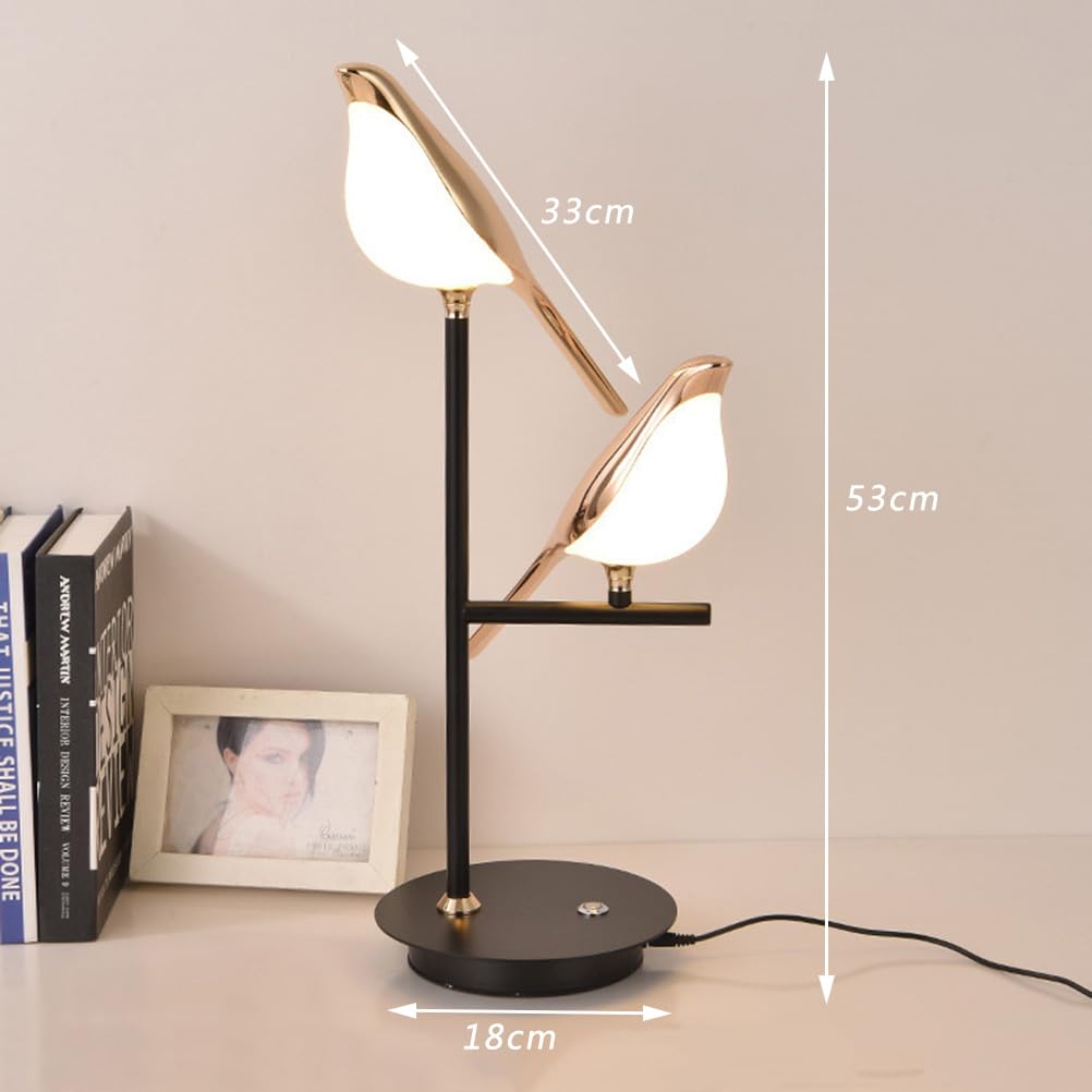 LED tafellamp Touch Dimmable, dieren Bird tafellamp 3000K warm wit nachtlampje, traploos dimbaar, modern design Bird lezing lamp bedlamp voor slaapkamer woonkamer kantoor,20w