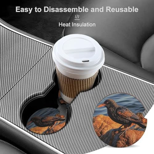 Portavasos para auto con diseño pájaro piedra 2 pzas miniatura 4