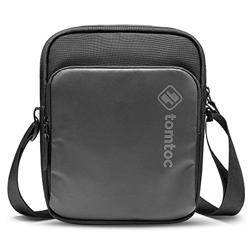 tomtoc Bandolera Nylon Impermeable para 7,9" iPad Mini 5/4/3, Bolsa Pequeña para iPhone, Cartera, Pasaporte, Switch Lite, Bolsa de Hombro Diaria para Hombres para Trabajo o Fin de Semana