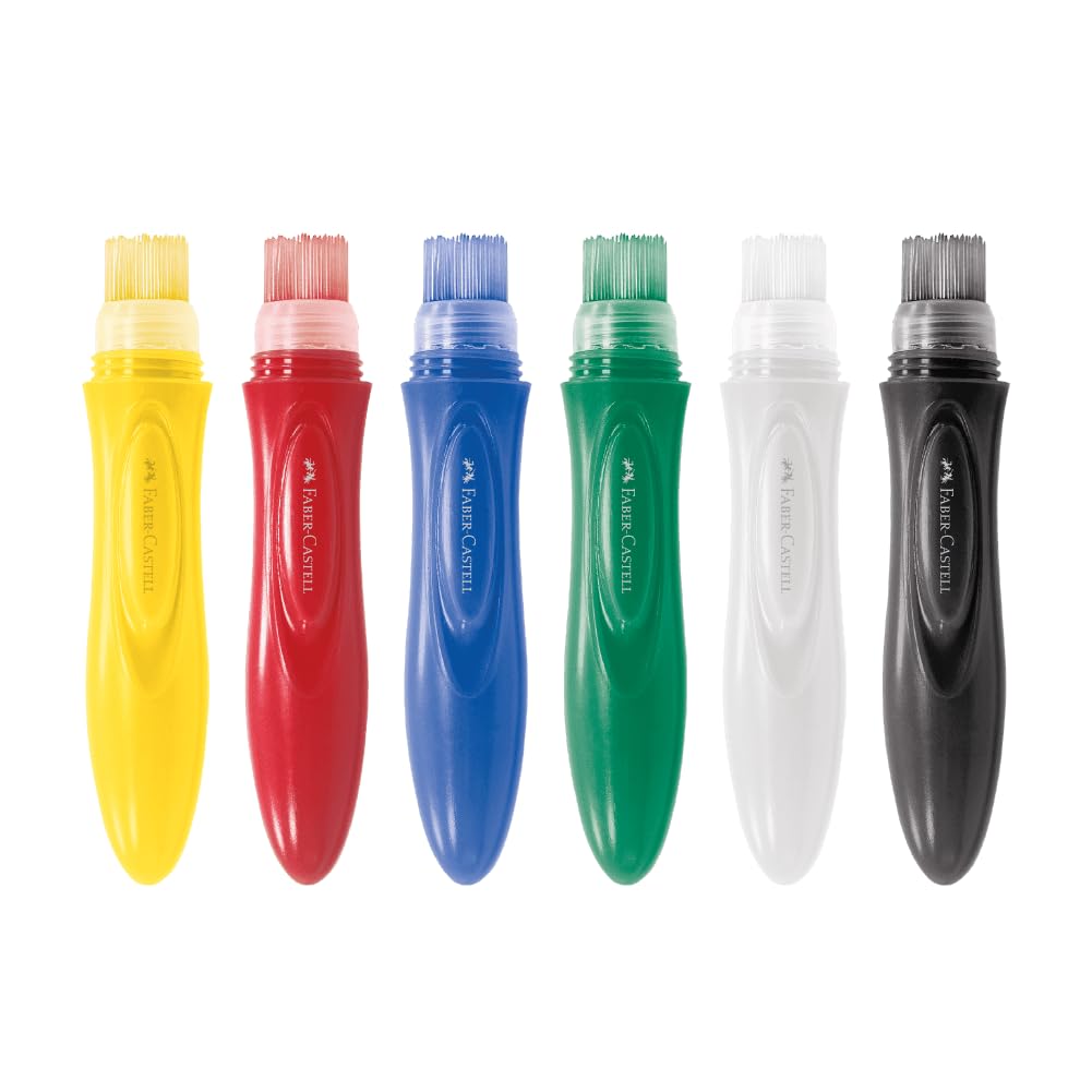 Little Creatives Jumbo Gouache Paintbrushes, Faber-Castell, Kids Paint Kit, Preschool, 6 Colors 1