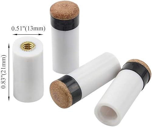 Miniatura 3 de XINGYHENG Juego de 15 casquillos blancos para taco de billar (30 piezas) con puntas de taco reemplazables atornillables, accesorios de billar,