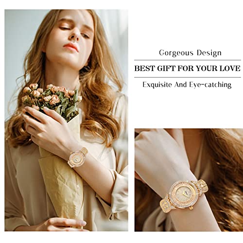 Oyeaho Women's Wrist Watches Crystal Ladies Watches Quartz Gold Silver Stainless Steeldress Fashion Bracelet #TOP2