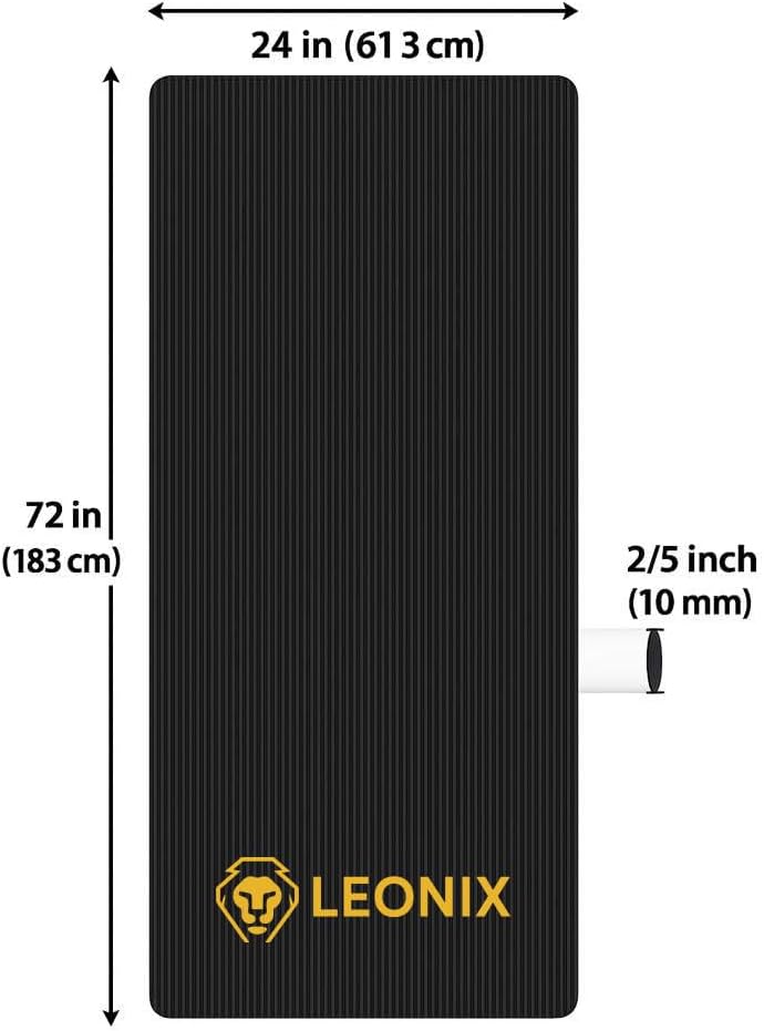 Thick Yoga Mat 10mm Non-Slip Exercise Mat for Home Gym – Extra Cushion Workout Mat for Women & Men, Anti-Tear, Comfort Knee Support – Leonix