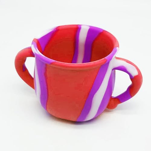 Snack Catcher Snack Attack Snack Cup Contenedor plegable de silicona para aperitivos Tapa atrapasueños para niños pequeños y bebés (rosa y morado)
