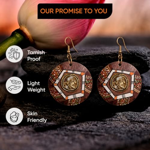 Image of Handcrafted Tribal Wooden Earrings Collection for Women - Butterfly, Princess & Modern Geometric Statement Designs
