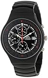 gino franco Men's 957BK Mirano Round Chronograph Black Ion-Plated Watch