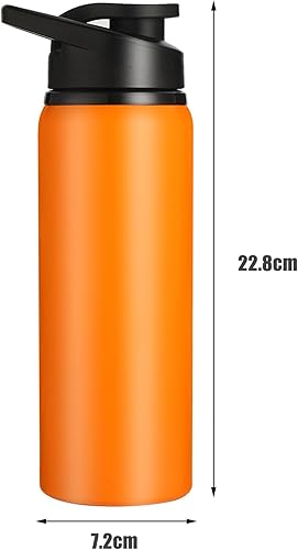 Miniatura 3 de tinysiry Botella de agua multiusos superficie lisa viaje botella de agua potable suministro al aire libre naranja 700ML
