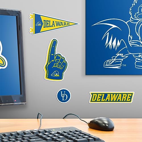 Image of University of Delaware 8ct Vinyl Large Deluxe Stickers Variety Pack - Laptop, Water Bottle, Scrapbooking, Tablet, Skateboard, Indoor /Outdoor - Set of 8