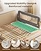 Foldable Bed Rail for Toddlers, 59in Reinforced Carbon Steel Frame&Connectors, Breathable Cationic Fabric, Safety Toddler Bed Rails for Queen, King, Twin, Full, No-Tool Setup.