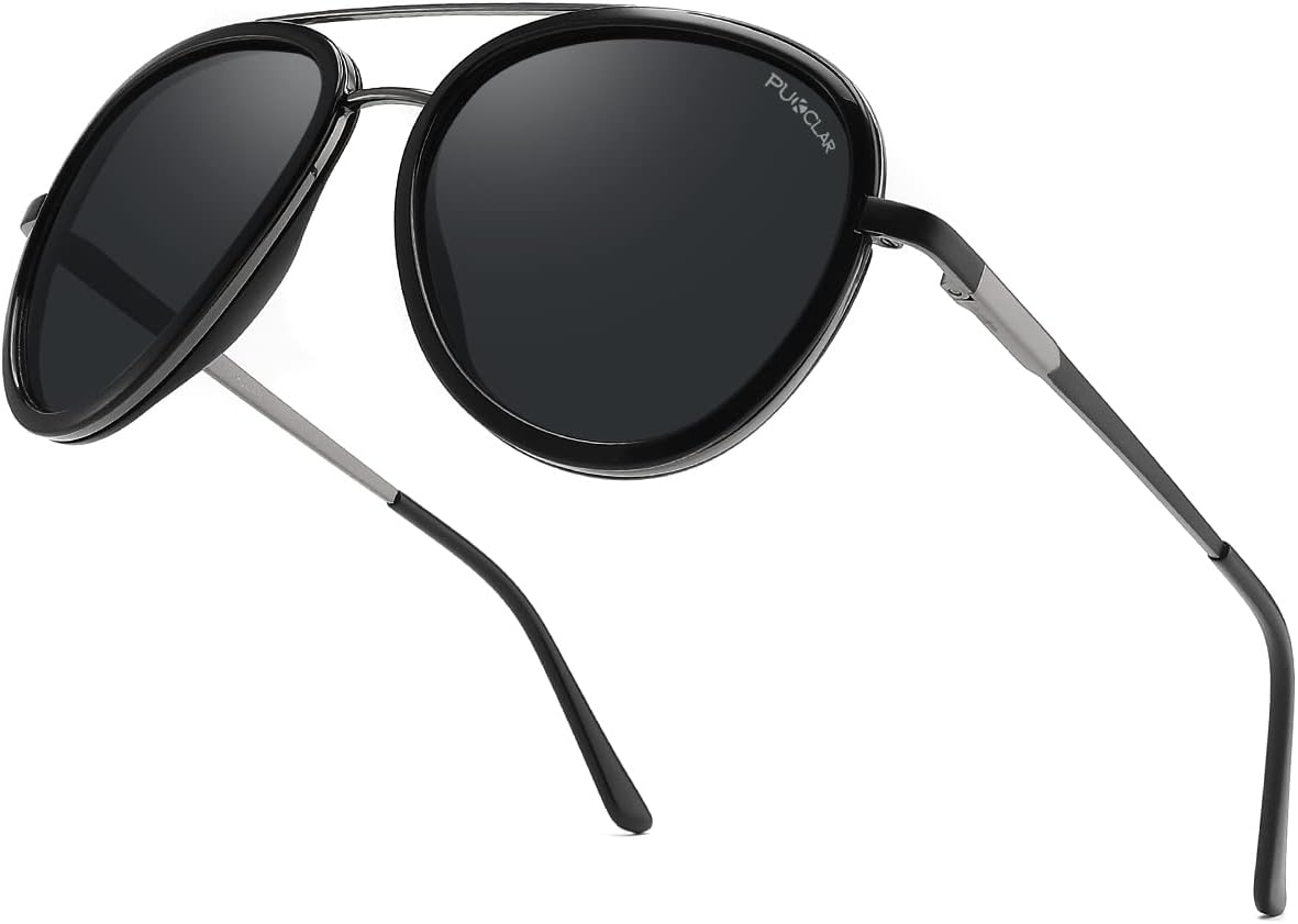 Sunglasses for Men Polarized UV Protection Lightweight Driving Fishing Sports Aviator Mens Spring Hinges Sunglasses