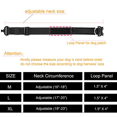 Icefang Tactical Dog Collar With Handle,Everyday Wear Pet Collar,1.5" Nylon Webbing,Metal Quick Release Buckle Integrated Stainless Steel D-Ring (L (17"-20"), Black) #TOP2