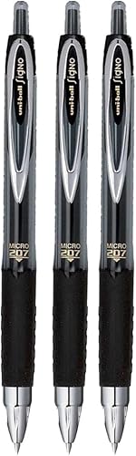 Miniatura 10 de Uni-ball Signo 207 Bolígrafo de gel retráctil, micro punta (0.020in), tinta azul y roja, 6 unidades, paquete con bolsa de plástico reutilizable