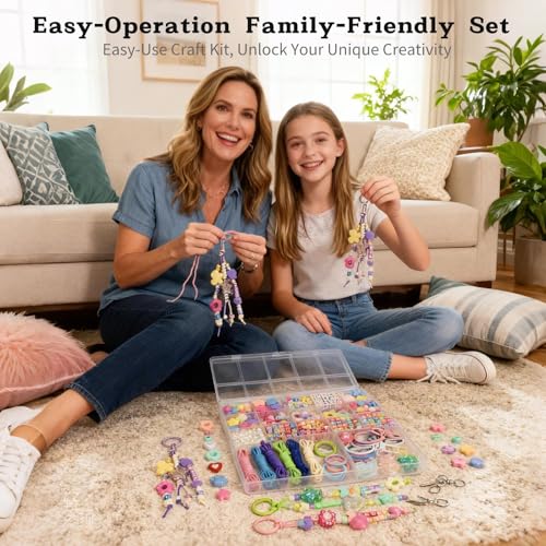 Image of Kupor 480PCS DIY Keychain Making Kit, Vibrant Beads with Storage Box, Versatile Bag Charm Supplies, Multi-Use Bead Kit for Keychains /Bag Charms /Lip Gloss Chains, Beginner-Friendly for Women & Crafters