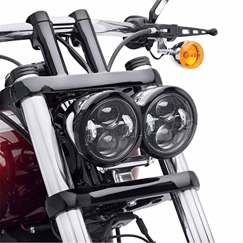 Funlove 4.65" Dual LED Headlights for Harley Dyna Fat Bob Buy Online