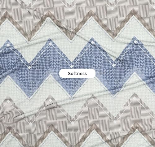 Image of HOMEKART 3D Printed 144 Tc Microfiber Double Bedsheet with 2 King Size Pillow Covers Breathable | Wrinklfree | Summer | Topsheet (Grey & White Cricle Print, 90 x 90 Inches)