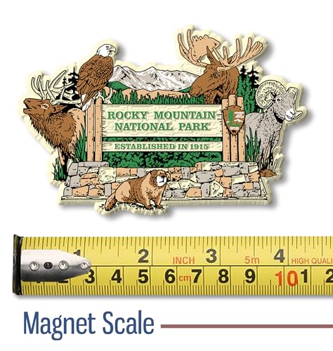 Imán Rocky Mountain National Park estilo vintage 4.1" x 3" miniatura 2