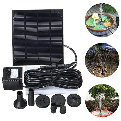 Solar Water Fountain Pump,7V 1.5W Solar Panel Water Feature Pump 200L/H Solar Fountain Pump Solar Water Pump Floating Fountain for Home Garden Fish Pond Waterpump Fish Pond