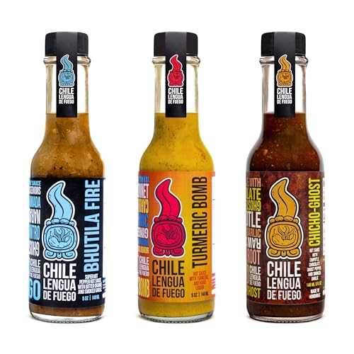 Chile Lengua de Fuego Paquete variado de trío picante de celebridades: BHUTILA,...