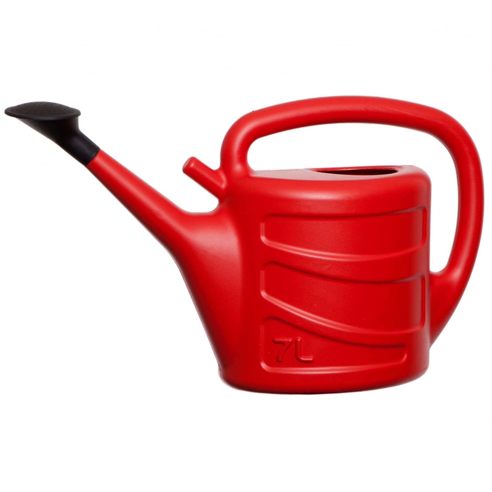 AMOS 7L Watering Can with Rose Spout for Indoor & Outdoor Plants Garden Hydrate Plastic Water Sprinkler (7L, Red)